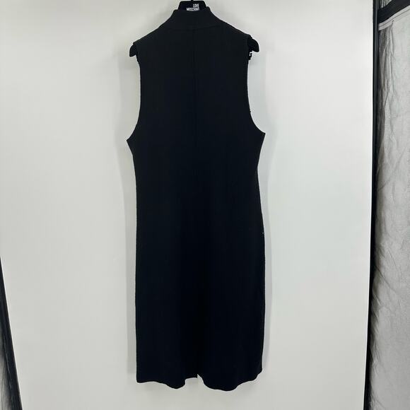 Eileen Fisher Size S Lightweight Boiled Wool Long Vest Responsible Wool Black - Picture 2 of 9